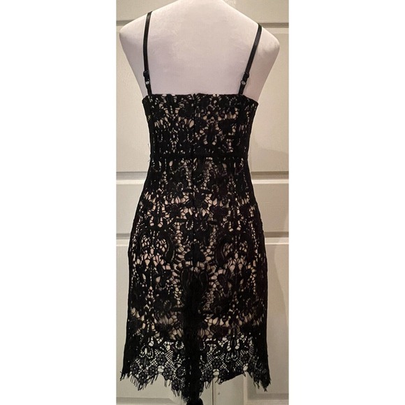Few Moda Black Crochet Dress Womens Size Small Wedding Prom sleeveless mini - Picture 2 of 6